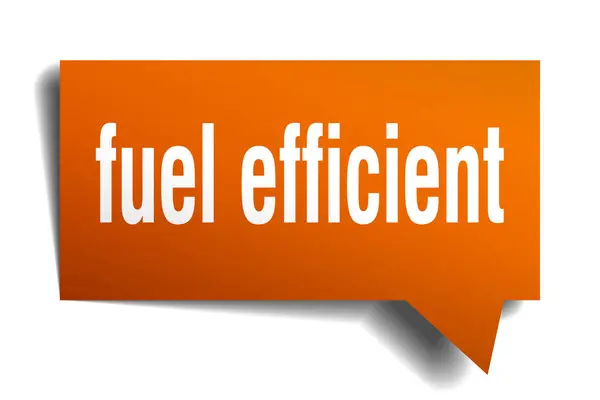 Fuel efficient orange 3d speech bubble — Stock Vector