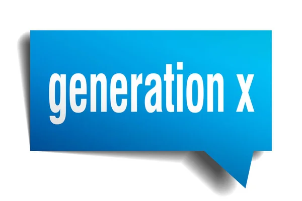 Generation x kék 3d beszéd buborék — Stock Vector