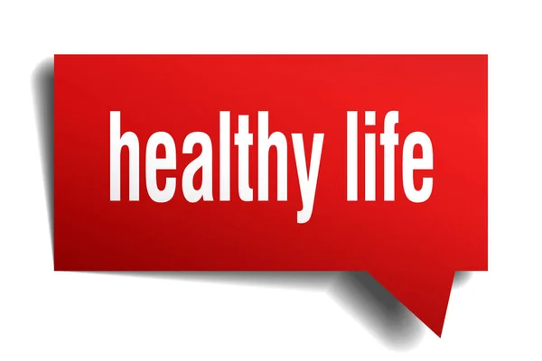 Zdrowe życie czerwone 3d dymek — Wektor stockowy