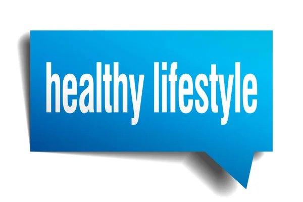 Healthy lifestyle blue 3d speech bubble — Stock Vector