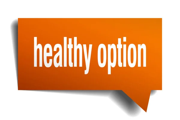 Healthy option orange 3d speech bubble — Stock Vector