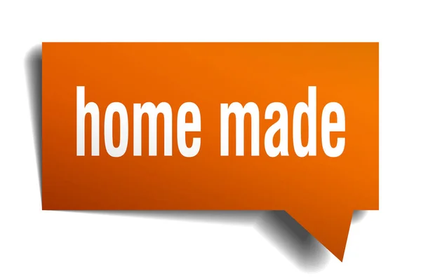 Home made orange 3d speech bubble — Stock Vector