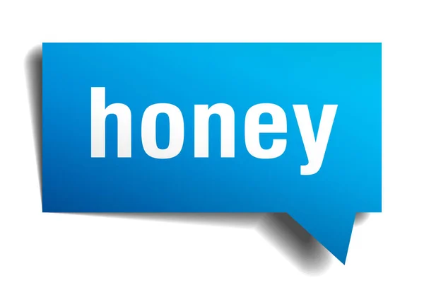 Bulle de parole 3d bleu miel — Image vectorielle