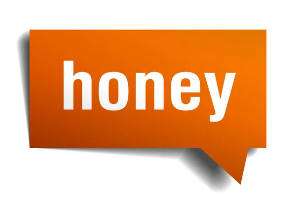 Miel orange 3d bulle de parole — Image vectorielle