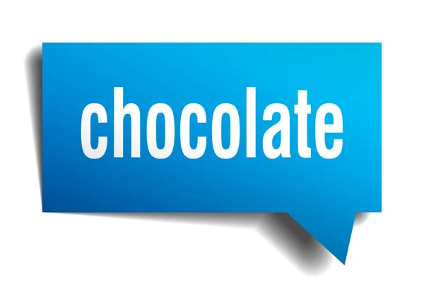 Cioccolato blu 3d discorso bolla — Vettoriale Stock