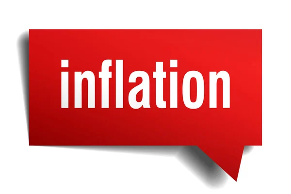 Inflation rote 3D-Sprechblase — Stockvektor