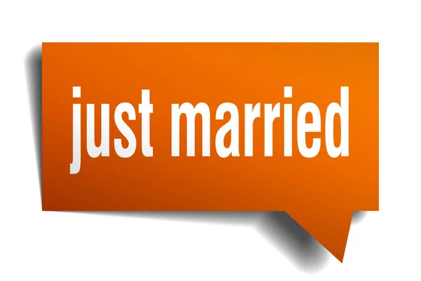 Novomanželům oranžová 3d řečovou bublinu — Stockový vektor
