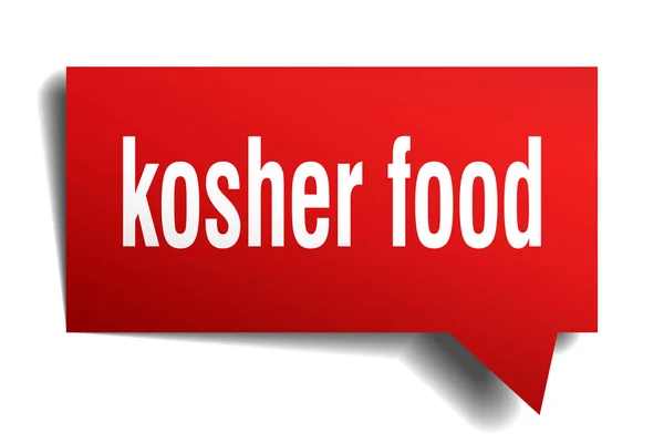 Kosher comida rojo 3d burbuja de habla — Vector de stock
