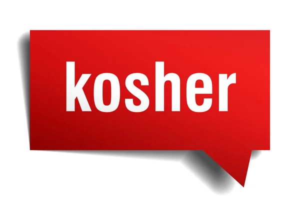 Kosher red 3d speech bubble — Stock Vector