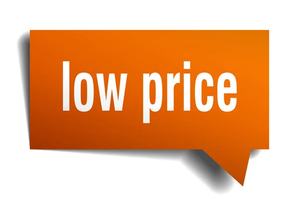 Niedriger Preis orange 3d Sprechblase — Stockvektor