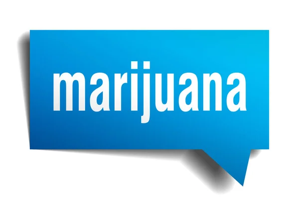Marihuana azul burbuja de habla 3d — Vector de stock
