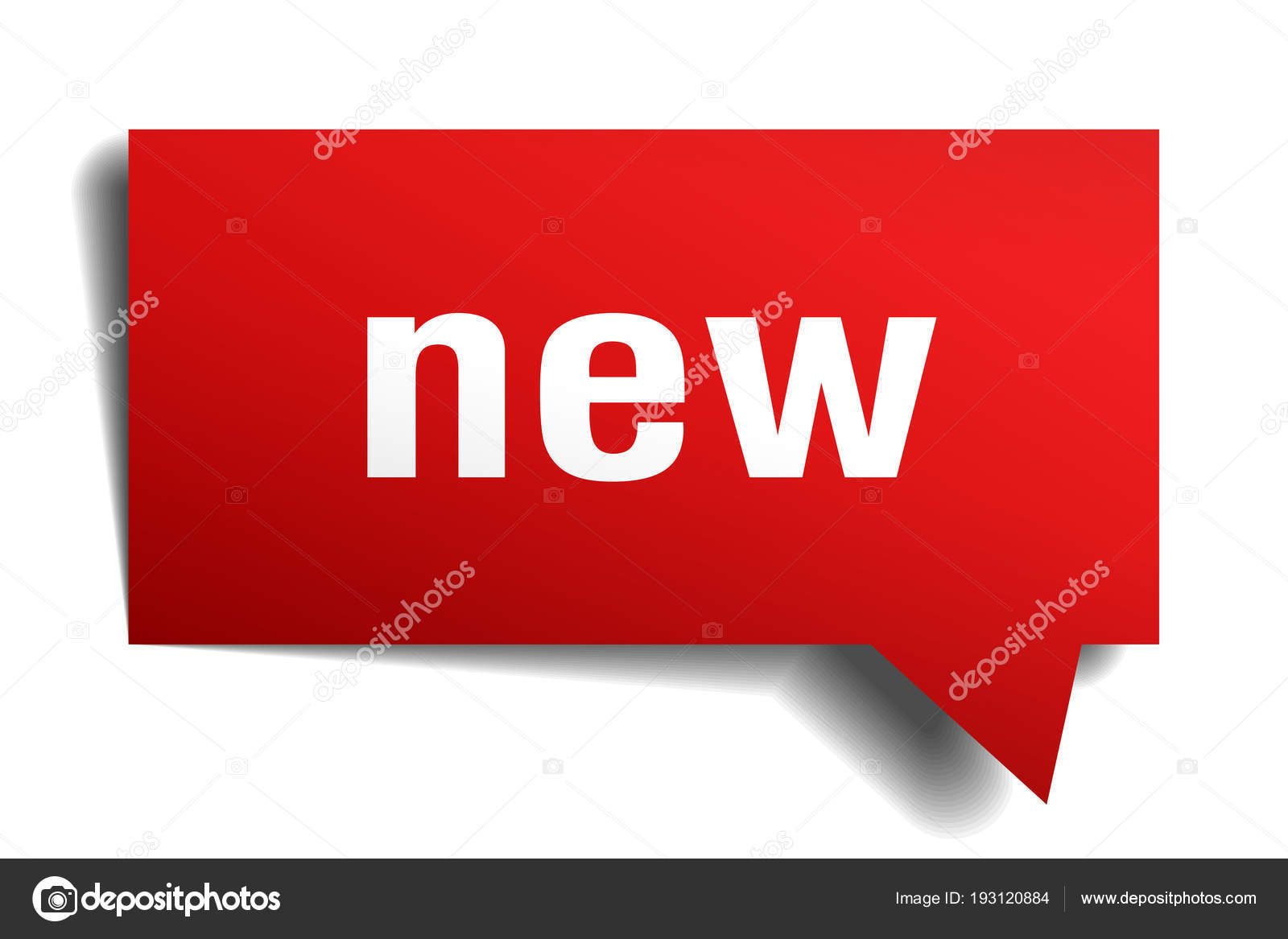 Bulle De Nouveaux Discours 3d Rouge Image Vectorielle - 