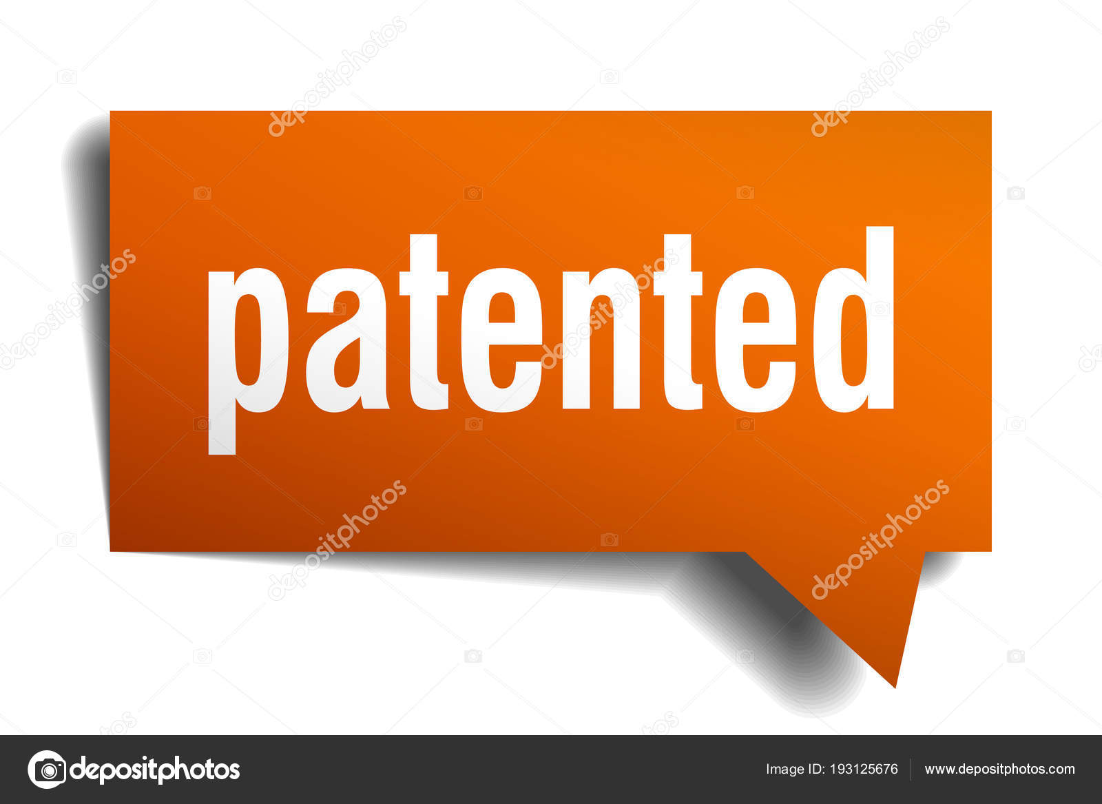 Bulle de parole 3d orange brevetée — Image vectorielle ...