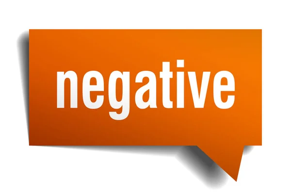 Bulle de parole 3d orange négative — Image vectorielle