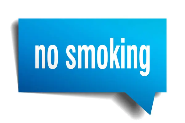 No fumar burbuja de habla azul 3d — Vector de stock