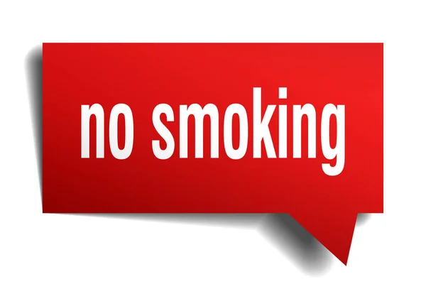 Non fumare rosso 3d discorso bolla — Vettoriale Stock