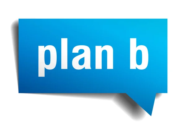 Plan b blau 3d Sprechblase — Stockvektor