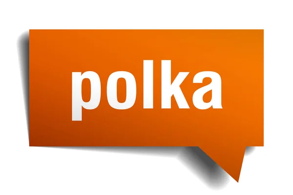 Polka Orange 3D Sprechblase — Stockvektor