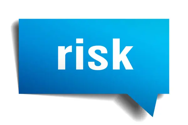 Risk mavi 3d konuşma balonu — Stok Vektör