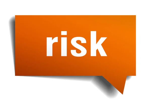 Risiko orange 3D-Sprechblase — Stockvektor