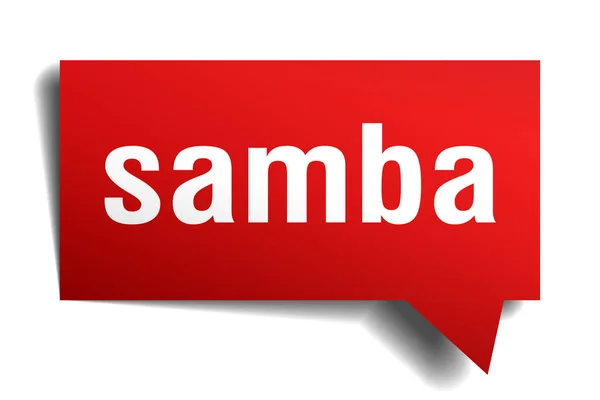 Samba rojo 3d burbuja de habla — Archivo Imágenes Vectoriales