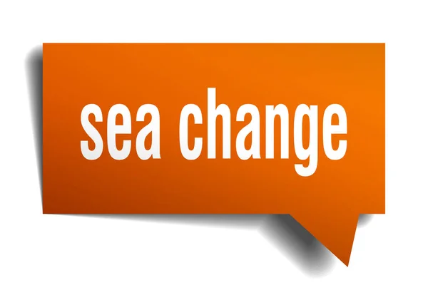 Sea change orange 3d speech bubble — Stock Vector