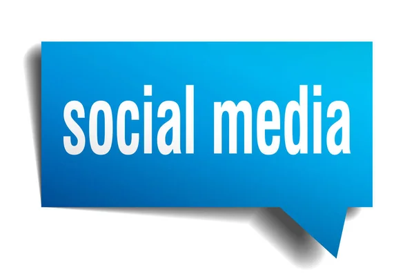 Соціальні медіа блакитна 3d мовна бульбашка — стоковий вектор