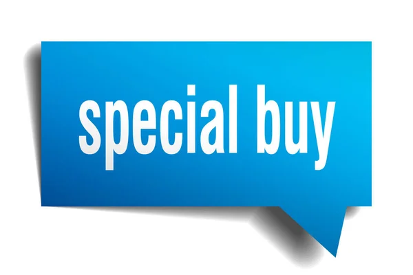 Especial comprar azul 3d fala bolha — Vetor de Stock
