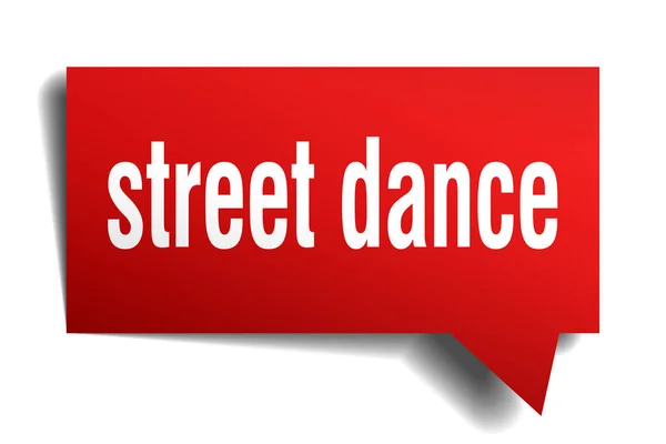 Street Dance rote 3D Sprechblase — Stockvektor