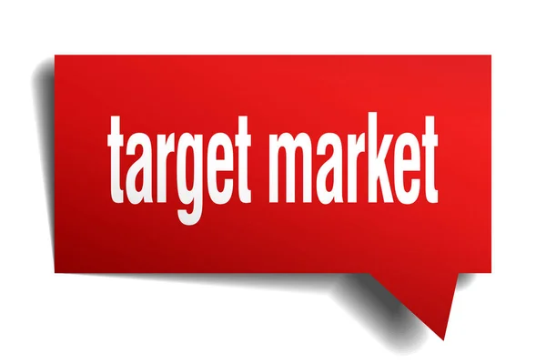 Target market red 3d speech bubble — Stock Vector