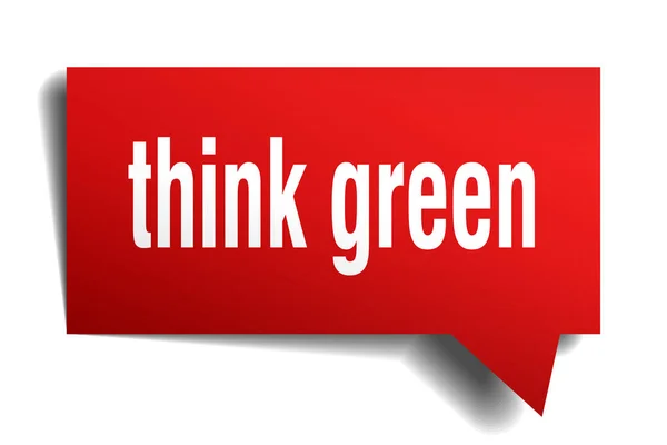 Think green red 3d speech bubble — Stock Vector