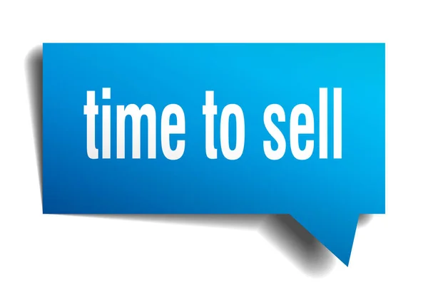 Tempo para vender azul 3d fala bolha — Vetor de Stock