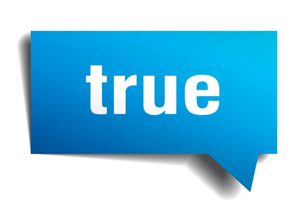 True blue 3d speech bubble - Stok Vektor