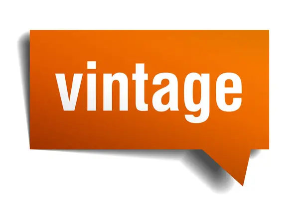 Vintage orange 3d speech bubble — Stock Vector