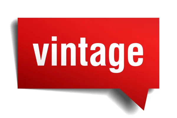 Burbuja de habla 3d rojo vintage — Vector de stock