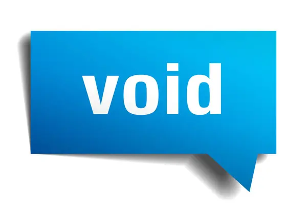 Void blue 3d speech bubble — Stock Vector