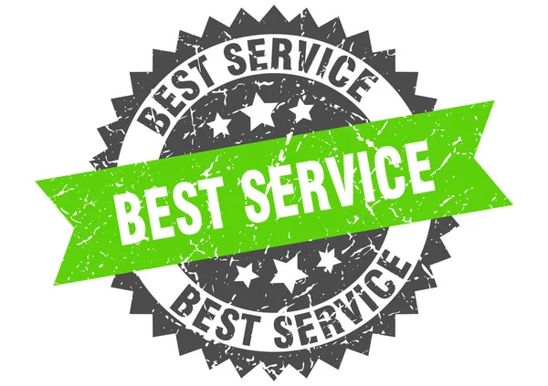 Best service grunge stamp with green band. best service — Wektor stockowy