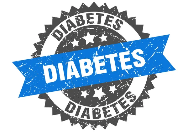 Diabetes Grunge Stempel mit blauem Band. Diabetes — Stockvektor