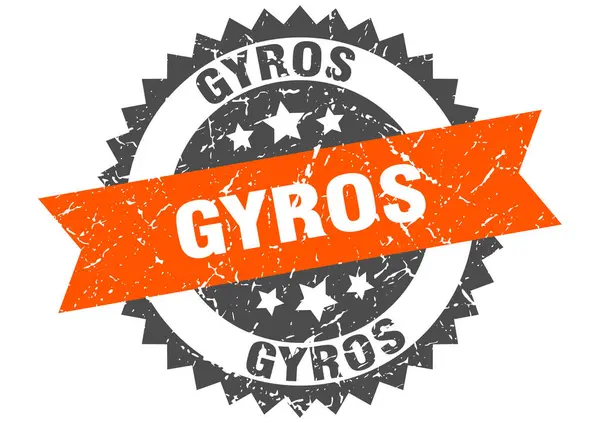 Giroscopios sello grunge con banda naranja. giroscopios — Vector de stock