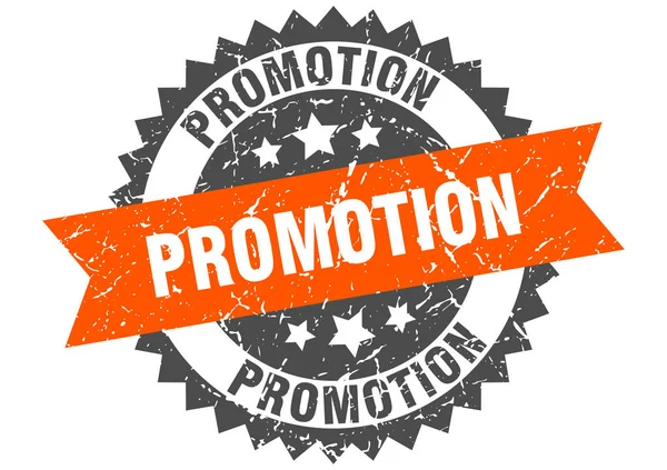 Promotion timbre grunge avec bande orange. promotion — Image vectorielle