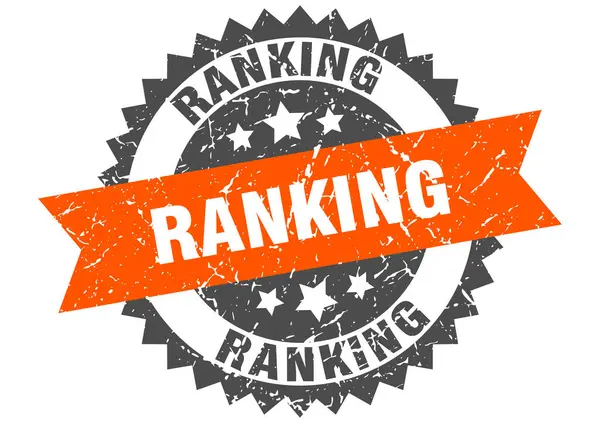 Sello grunge ranking con banda naranja. clasificación — Vector de stock