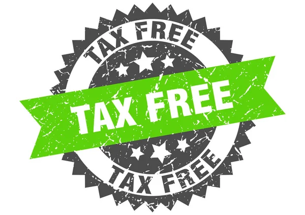 Selo grunge livre de impostos com faixa verde. isenção de impostos —  Vetores de Stock