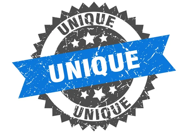 Unique grunge stamp with blue band. unique — Stock vektor