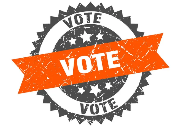 Vote grunge stamp with orange band. vote — Stock Vector