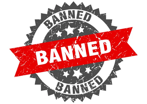 Selo grunge banido com faixa vermelha. proibida —  Vetores de Stock