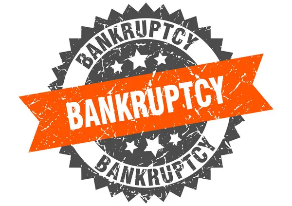 Bankruptcy grunge stamp with orange band. bankruptcy — Stock Vector