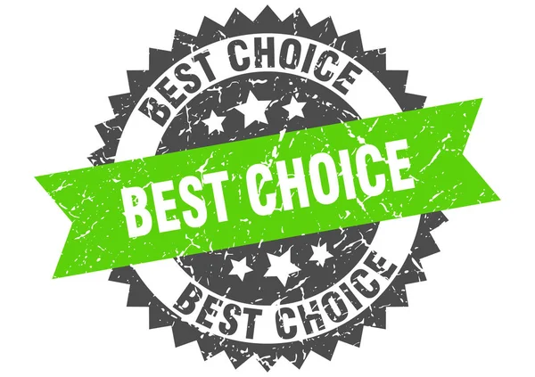 A legjobb választás grunge bélyegző zöld sávval. legjobb választás — Stock Vector
