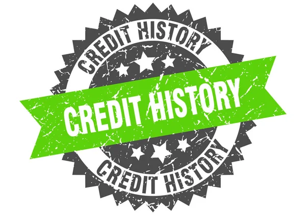 Historial de crédito sello grunge con banda verde. historial de crédito — Archivo Imágenes Vectoriales