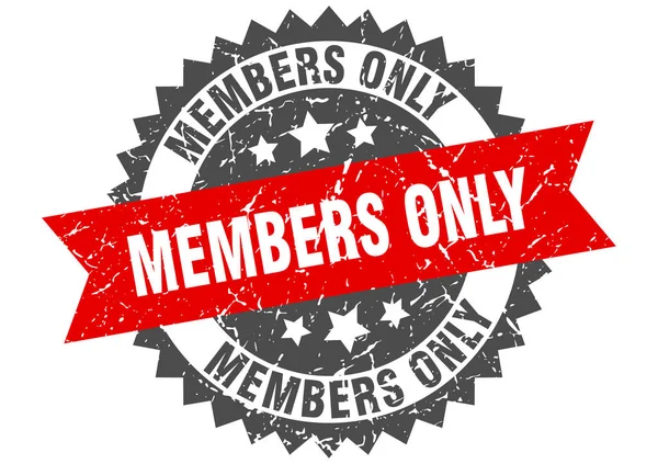 Membros só grunge selo com faixa vermelha. apenas membros —  Vetores de Stock
