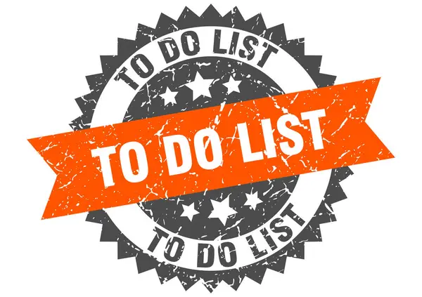 Για να κάνετε λίστα grunge σφραγίδα με πορτοκαλί ζώνη. να γίνει λίστα — Διανυσματικό Αρχείο